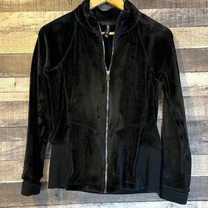 Athleta Black Cloud Fleece Full Zip Jacket S Athletic Lounge Comfy Gym‎